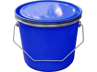 Банка металл 3л d180мм без ребра жесткости  с прижимной синей крышкой Master, код: 37073