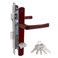 БУЛАТ ЗВ4-1В.20.01.8017 коричневый МЦ МАХ 70мм перф.ключ/верт.Замок для КАЛИТКИ врезной с ручкой