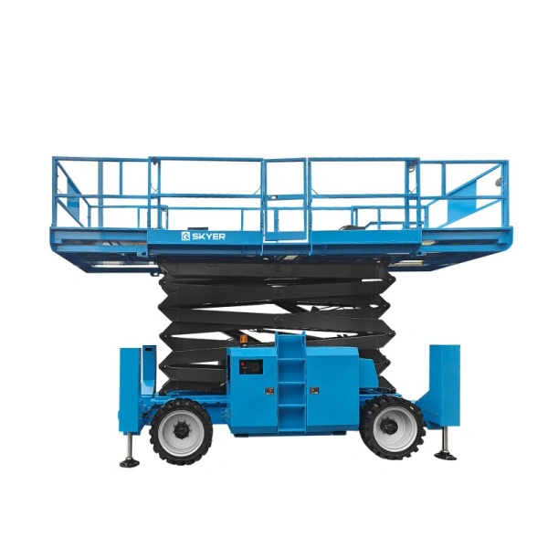 Подъемник самоходный дизельный ножничный с выдвижными платформами SKYER DPL1868