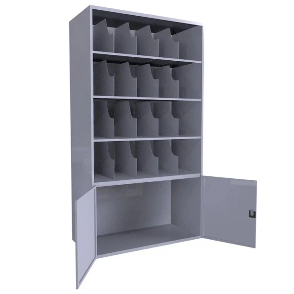 Шкаф для 48 противогазов ХПГ-48-600 без двери 1800x600x400 мм Светло-серый