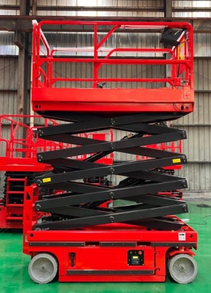 Подъемник ножничный самоходный с выдвижной платформой 320 кг 11,8/13,8 м TOR AMSL1214 DC аккумуляторный
