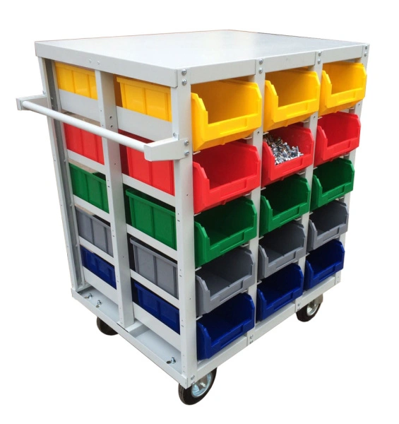 Стеллаж с направляющими мобильный, двусторонний, Стелла-техник V3-30-150-И 30 ячеек, грузоподъемность 400кг