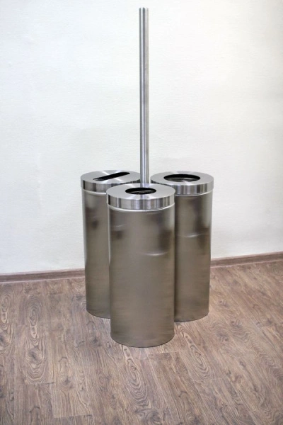 Урна Молл, шлифованная, с емкостью 3х27 л