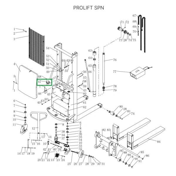 Зарядная розетка для штабелеров SPN